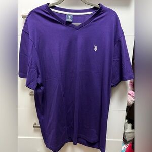 U.S. Polo Assn. Men’s V-Neck Polo Tee - Purple